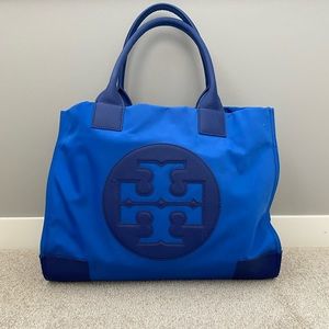 Tory Burch royal blue tote bag